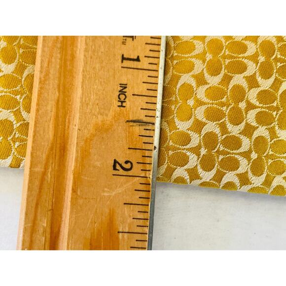 COACH Logo Design 100% Silk Yellow Gold Necktie Tie- Made in Italy - Picture 9 of 10